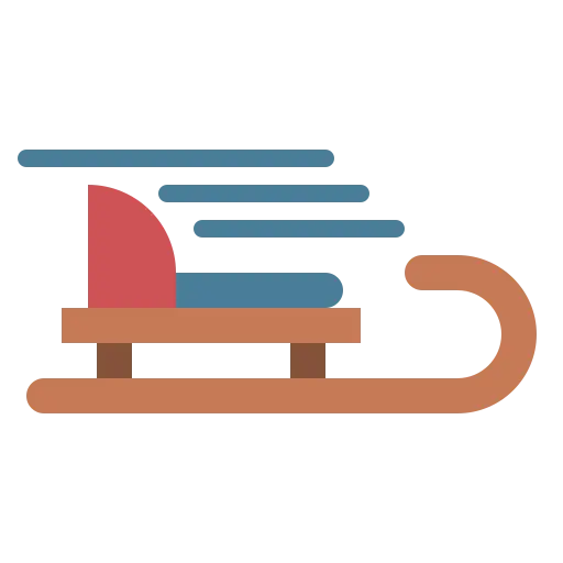 Ikona sanek reprezentująca kuligi organizowane w zimowej scenerii